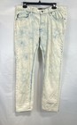 John Varvatos Men's Wight Slim Jeans White Blue Tie Dye Distressed Sz 34 — photo 1