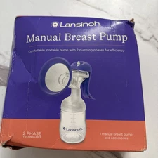 Lansinoh Manual Breast Pump for Breastfeeding New, Sealed!