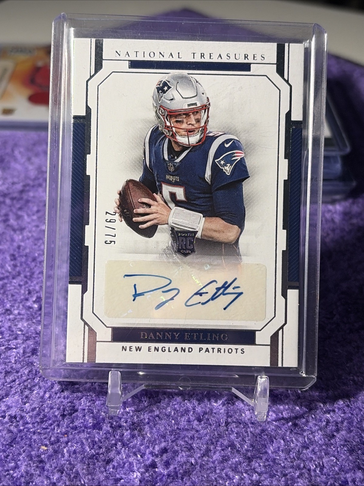 Danny Etling Panini National Treasures #158 Autograph-Holo Silver