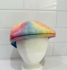 KANGOL TROPIC STRIPE KBLACK WHITE IVY FLAT CAP DRIVING Rare Sz L