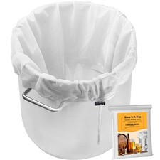 2 Pack 26"&times;22" Brew Bag Reusable Mesh Strainer for Wine Beer 26" x 22", White