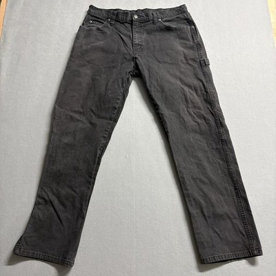 Genuine Dickies Mens Carpenter Jeans 34x32 Black Denim Utility Work Pants