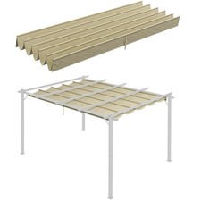 Copertura per Gazebo Pergola 4x3 m con 10 Fori di Drenaggio in Poliestere