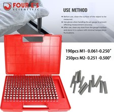 190/250Pc Pin Gage M1 0.061-0.250 Metal Gage ...