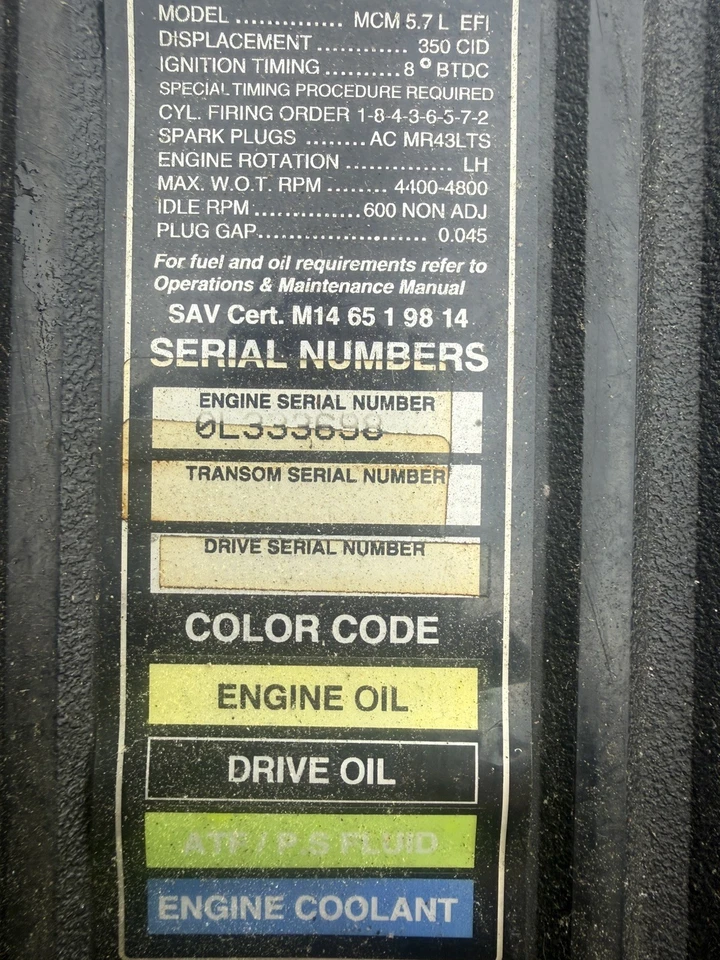 Mercruiser  5.7 Marine VORTEC ENGINE parts  clean tbi fuel injected  MOTOR parts - Image 2 of 4