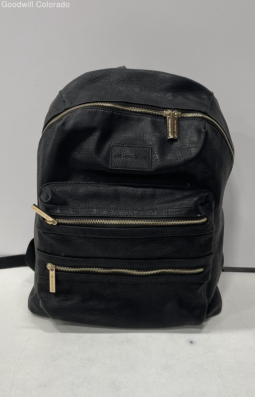 The Honest Co. Black Faux Leather Backpack