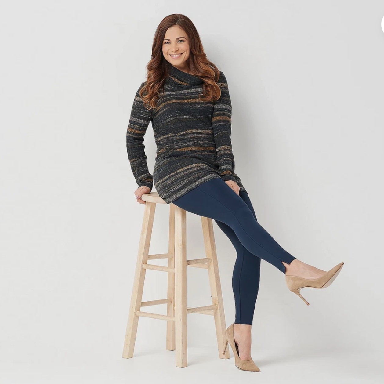 Spanx Nightfall Ponte Leggings Ankle Length with Hem Slit Petite Medium NWT