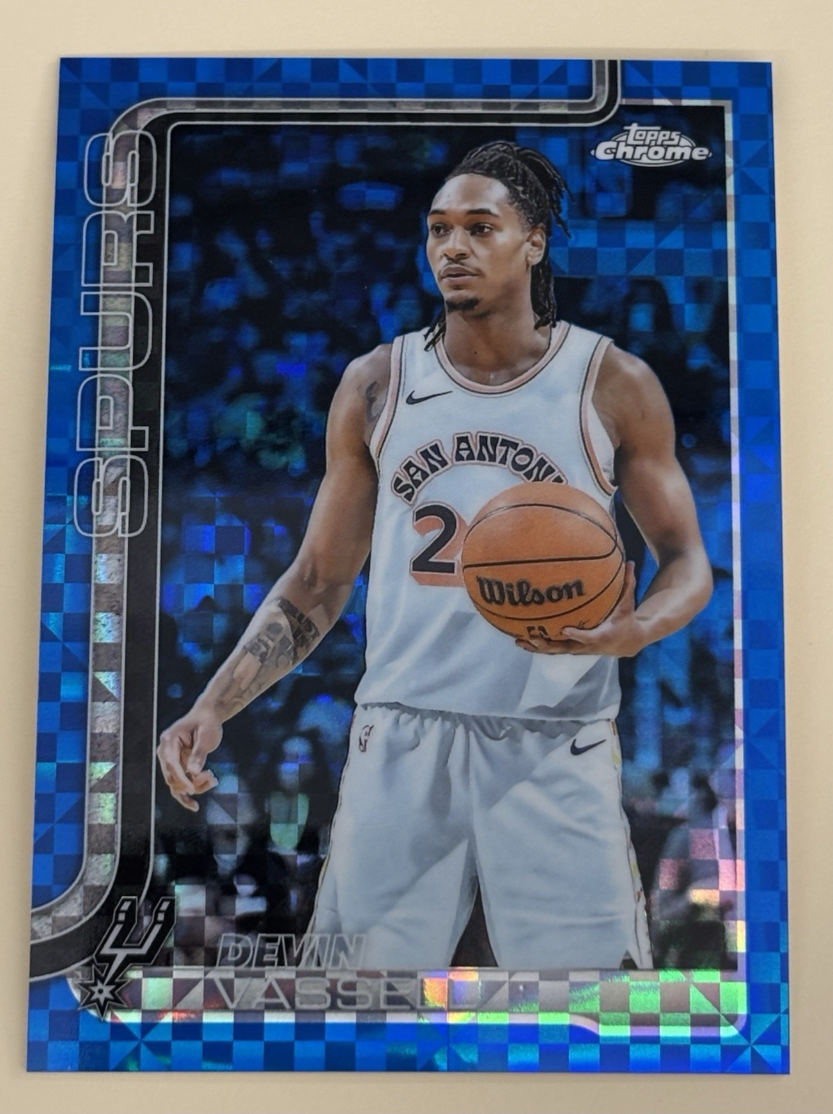 2025-26 Topps Chrome - Devin Vassell #202 Blue X-Fractor Parallel