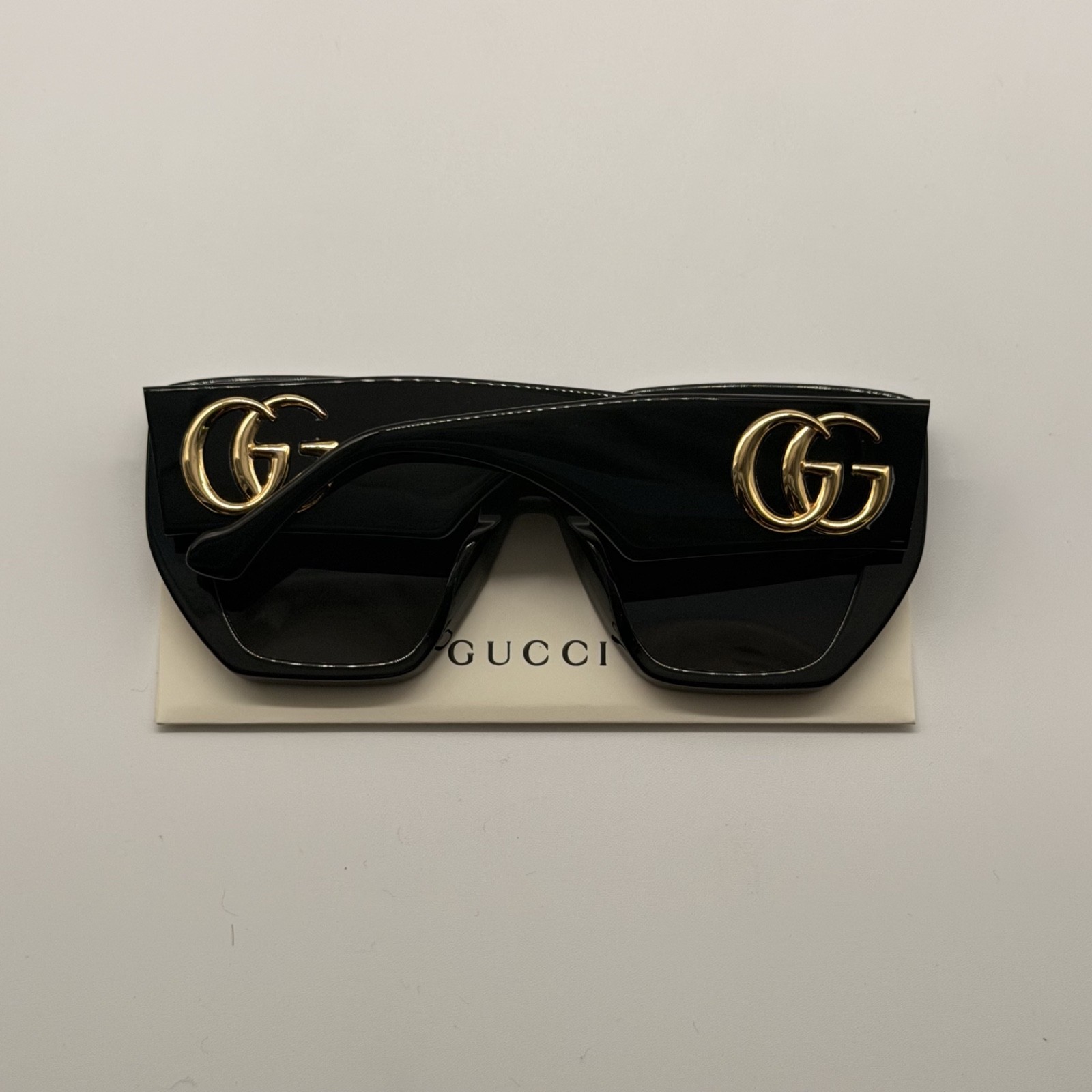 Gucci GG 0956S-003 Black/Gray Oversized Geometric Women's Sunglasses thumbnail 6