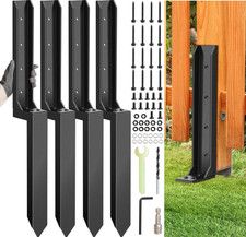 Fence Post Repair Kit Heavy Duty Fence Post Anchor Ground Stakes for Repair Tilt