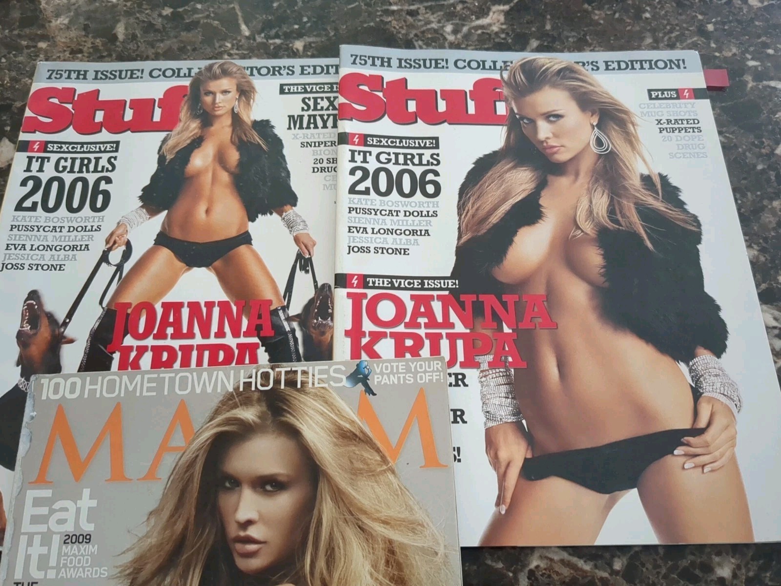 Lot 4 Joanna Krupa Magazines No Labels ~  Maxim/Stuff 2006 - Very Sexy!!