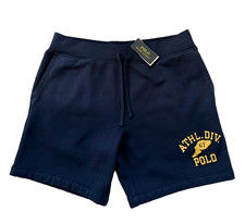 Polo Ralph Lauren Athl Div 67 PWing Fleece Sweat Shorts Men's Sz XL Navy Yellow