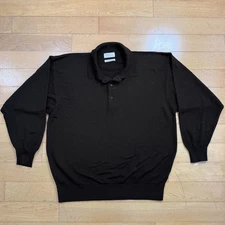 Andrews Glendora Large 100% Lambswool Collared Sweater Black Made in Scotland