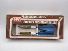 VINTAGE M.Y BRAND DARTS W/ BOX - BLUE FEATHERS - ITEM NO. 3908