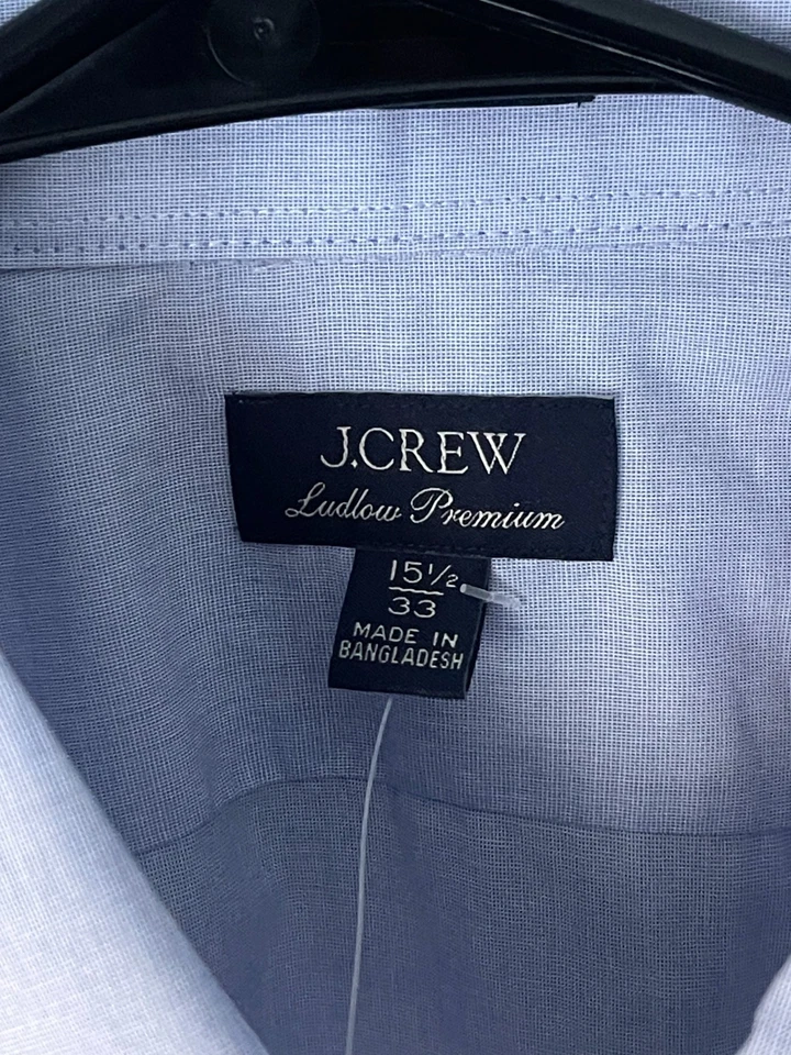 J Crew Ludlow Premium Dress Shirt Mens 15.5 Blue Button Down Cotton BU902 - Image 4 of 4