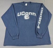 Rare Vintage Y2K NCAA Uconn Huskies March Madness 2XL Sun Fade Long Sleeve Shirt