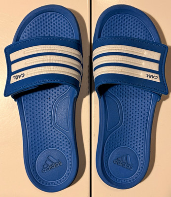 adidas Adissage SC B40798 Badeschlappen Blau Weiß Klettverschluss Gr. EU 35