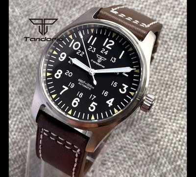 Automatic Mechanical Pilot, Dive, Field Watch Stainless Steel - US shipped