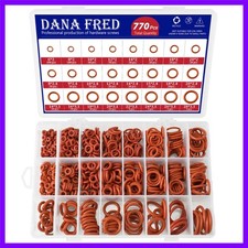 Red O-Rings Spacer Assortment Kit, Red Rubber O Ring Assortment Set for Car A...