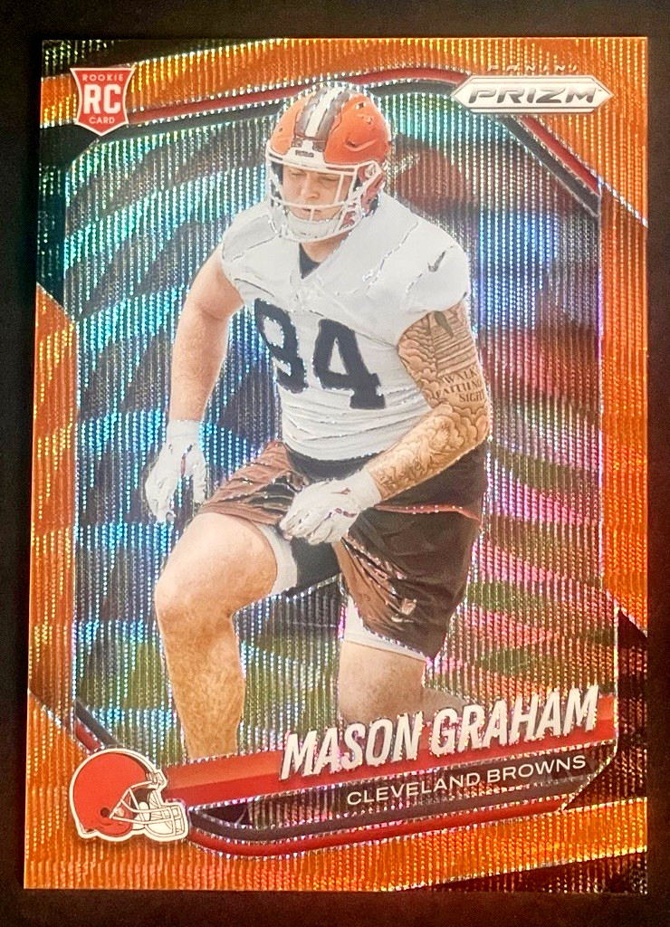2025 Prizm Mason Graham /65 Rookie Orange Wave Prizm RC #354 Browns Color Match