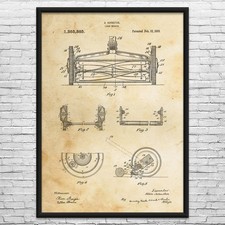 Reel Lawn Mower Patent Wall Art: Hardware Store Decor, Garage Wall Art
