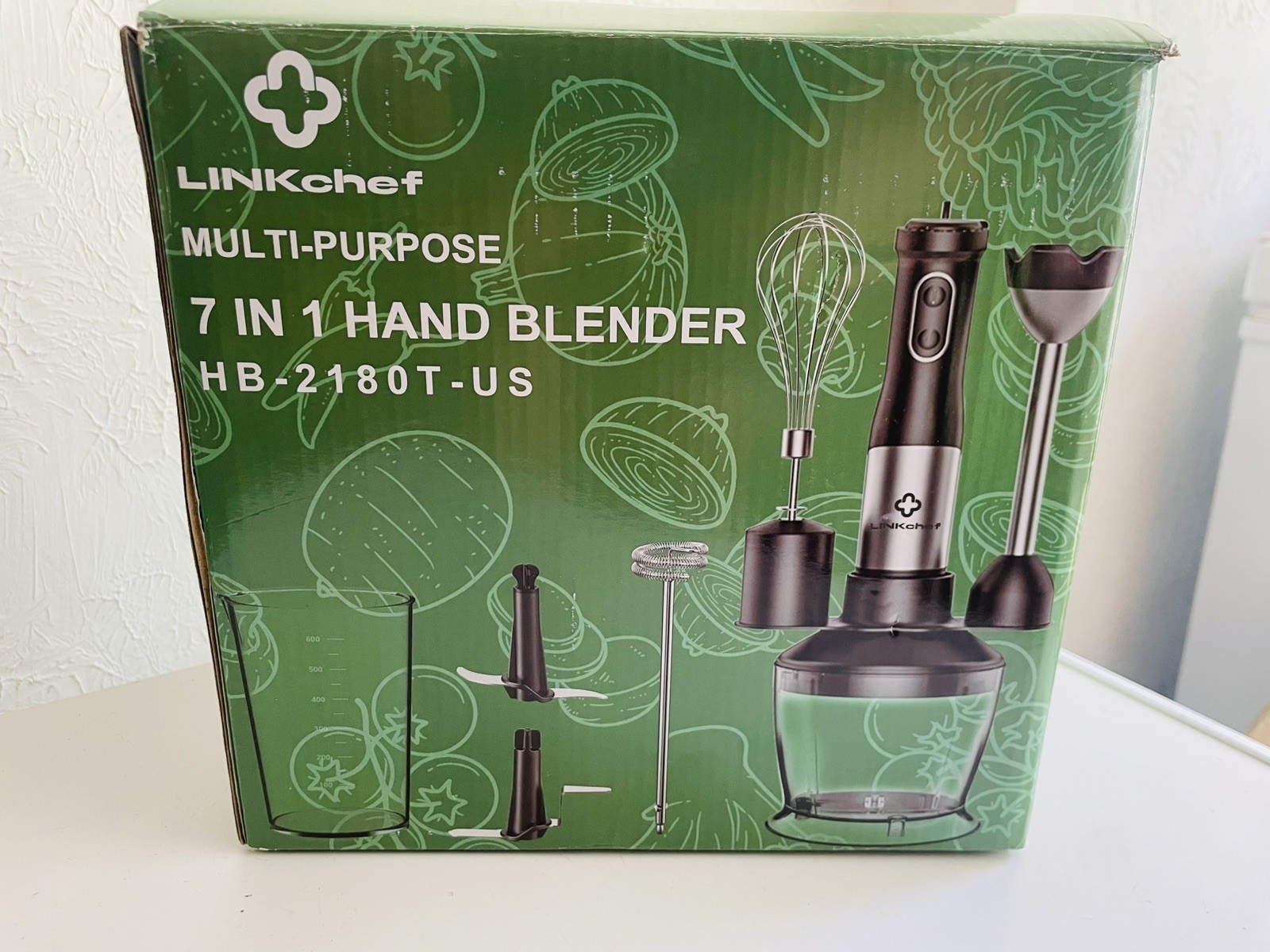 7 In 1 Variable Speed Corded Hand Blender with Accessories - Black (t)