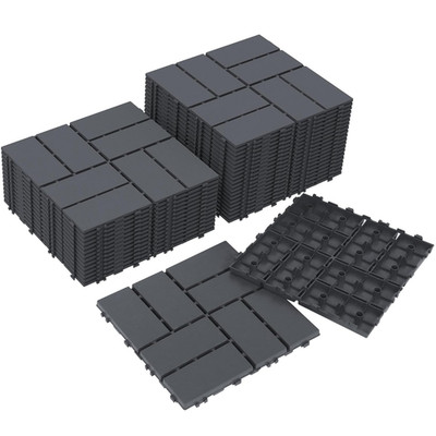 Decking Tiles 36Pcs, 12'' X 12'' Waterproof Outdoor Patio Flooring All-Weather, 36