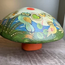 Insane 12.5”x10” Paper Mache Mushroom By Mateo Tonala Mexico Owls MCM Handmade