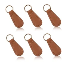  Zipper Pull Replacement PU Leather Zipper Tag Fixer Pull Zipper Pulls (Khaki)