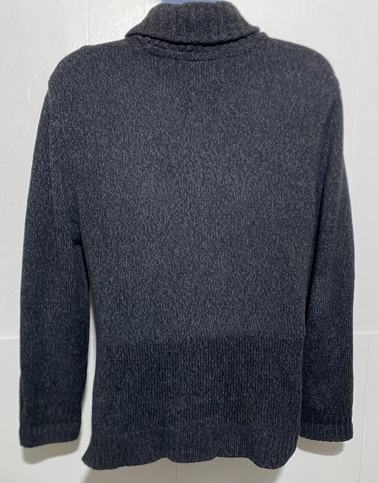 Cárdigan suéter Urban Pipeline para hombre grande gris cuello chal botón delantero tejido Foto 4 de 4