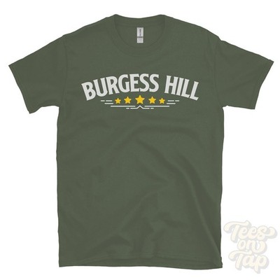 BURGESS HILL 5-STAR RETRO LOGO T-SHIRT haywards heath west sussex england downs