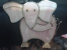 Elephant Stained Glass Suncatcher Window Panel Lovely Wild Animal Ornament