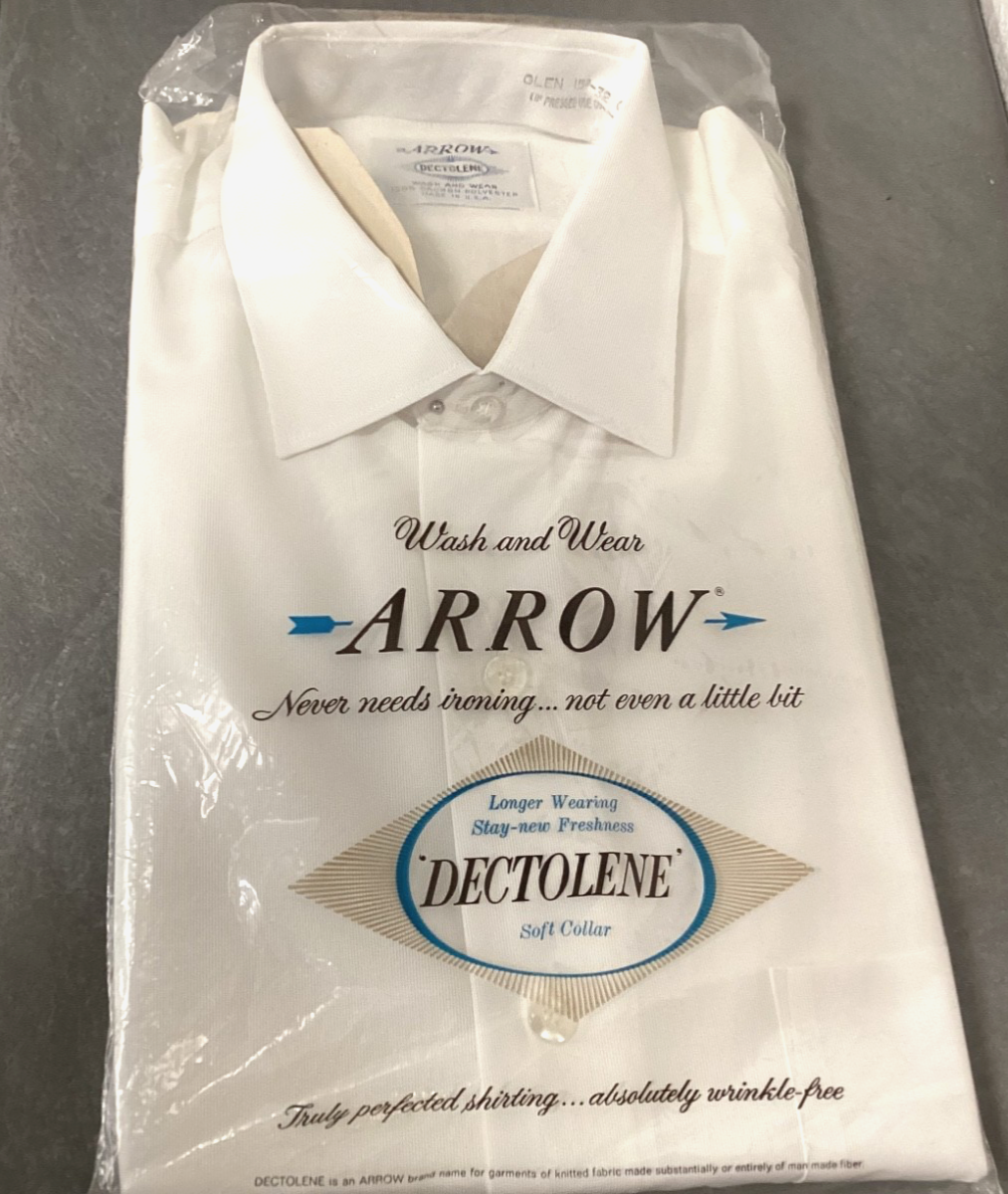 arrow dress shirt Vintage Arrow Dectolene White Dress Shirt Sz 15 1/2-32 USA New Long Sleeve