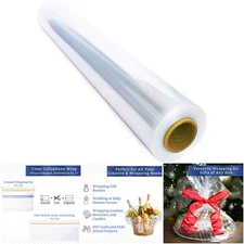 Clear Cellophane Wrap Roll 31.5in x 110ft Gift Basket Wrapping Paper