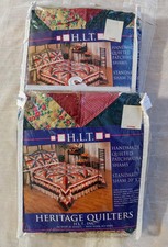 Two VTG H.L.T Heritage Quilted Patchwork Shams cottagecore Standard Pillow cases