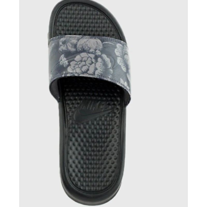 Nike Donna Benassi JDI Slides 6 Floreale Grigio Nero Viaggio Spiaggia