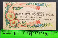 Vintage Horseshoe Clothing House Albany New York Business Card
