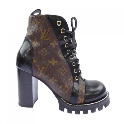 LOUIS VUITTON Boots Women's Size 37 Brown Leather