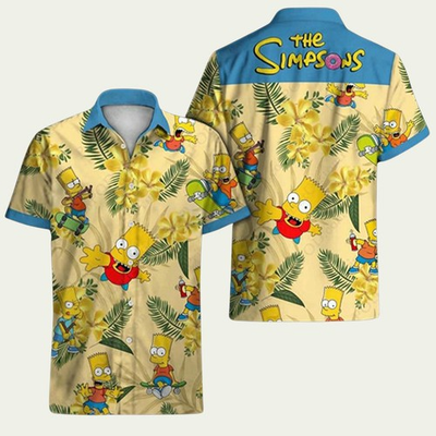 #ad The Simpsons Bart Simpson Hawaiian Shir $20.39