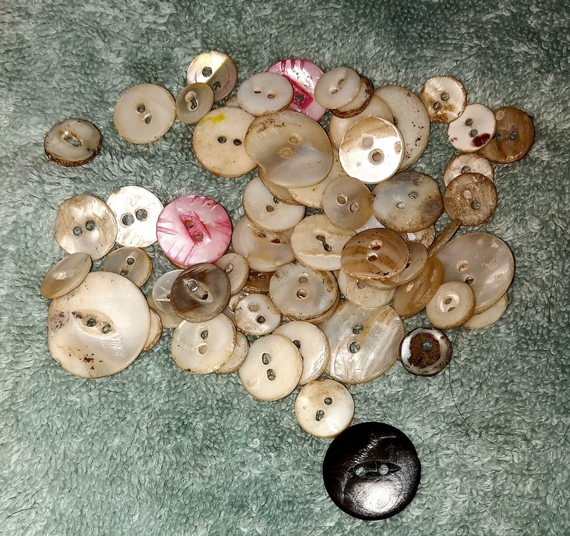 Lot of 70 Vintage & Antique Mother of Pearl Buttons Mix of sizes 10mm to 20mm