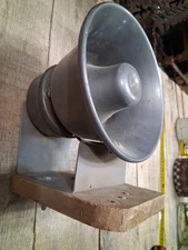 Vintage Industrial Siren / PA Horn Speaker on Wood Mount (Untested)