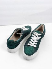 BETSEY JOHNSON Sidney Green Rhinestone Lace Up Platform Sneakers Size 6.5M Boho