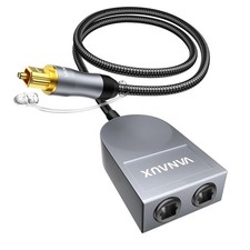 Optical Audio Cable Splitter 1 in 2 Out, Fiber Optic Digital Toslink S/PDIF