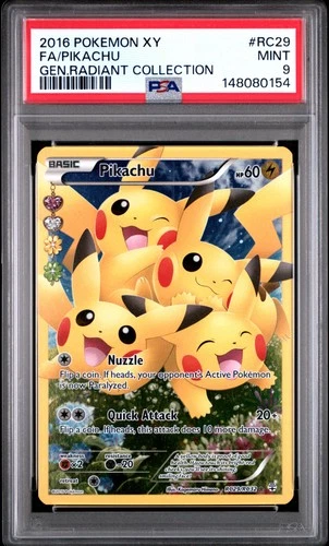 2016 POKEMON XY GENERATIONS RADIANT COLL #RC29 FULL ART/PIKACHU PSA 9