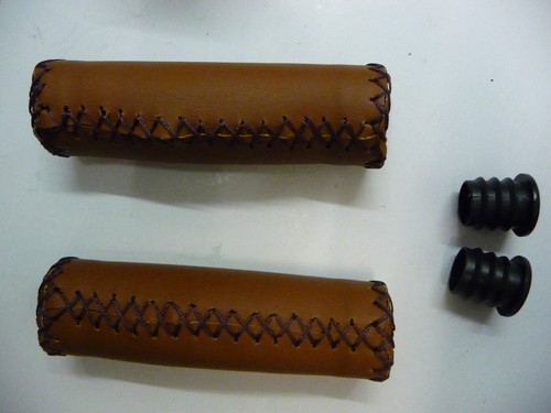 Retro Cycle Bike Sprung Comfort Unisex Saddle Seat & Handlebar Grips Brown - 第 8/11 張圖片