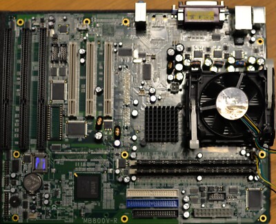 Industrie Mainboard IBASE MB800V-R, S 478, 3xISA Slot, Pentium 2,6Ghz + 1GB Ram