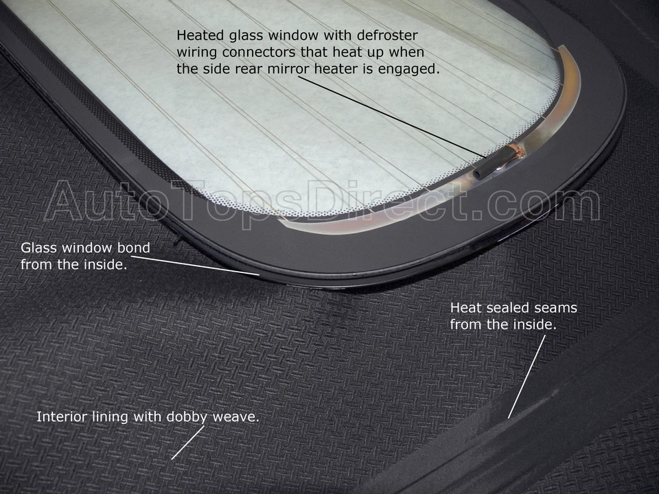 Top convertible Porsche Boxster 97-02 en tela azul con ventana de cristal Foto 3 de 4