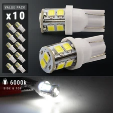 10X White T10 921 6000K License Plate Interior SMD Lights Bulbs 10-LED
