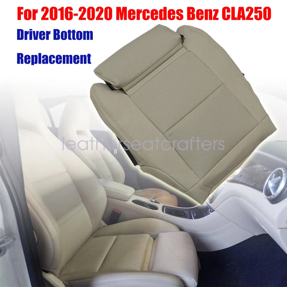 Cubierta inferior de asiento de cuero tostado para Mercedes Benz CLA250 C117 2016 A 2020 Foto 2 de 4