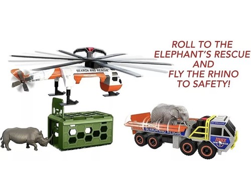 Matchbox Animal Rescue Combo Pack Vehicles New Elephant Rhino Mattel - Picture 4 of 4